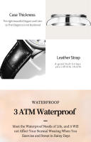 Reloj De Cuarzo Para Mujer OLEVS De Lujo Moda Con Correa De Cuero Resistente Al Agua Elegante Y Casual Para Diversos Usos - details 10
