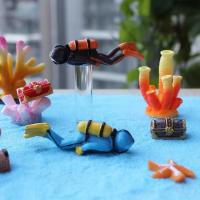 Adornos Para Acuario Mini Personas Plantas Piedras Decoraciones De Tortuga Colores Fluorescentes Para Tanque De Peces Resina Sintética - details 0