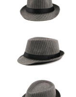 Sombrero De Moda Británica Para Hombres Nueva Colección Otoño-Invierno Estilo Jazz Con Rayas Adecuado Para Adultos Formales - details 3