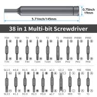 Juego De Destornilladores Precisi\u00f3n 27/39 En 1 Con Punta Manual Y 38 Piezas Torx Filos Dinamom\u00edticos Mini Herramienta De Reparaci\u00f3n Con Cabezales Variados Y Acero De Aluminio - details 5