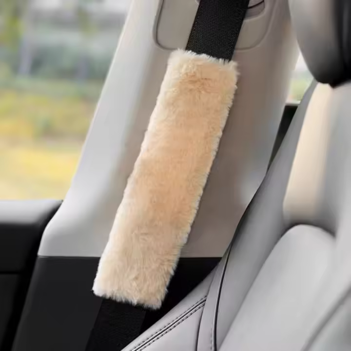 1pc ProteCTOR DE CINTURÓN DE SEGURIDAD COJIN DE HombRO De OVEJA RABIA DISEño DE Oso Dibujos ANIMados Felpa Suave Universal Para Coche - 1