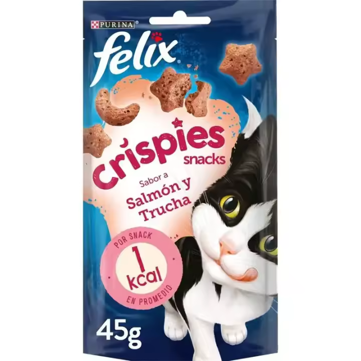 FELIX FELINE CRISPIES SALMON TRUCHA 8X45GR - 1