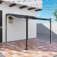 Cenador pérgola con Techo, Cenador impermeable, Cenador de Jardín Independiente Cenador de patio Protección solar aprox. 2,5x3x2,5 m Gris oscuro - details 4