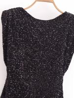 Vestido De Veludo Con Lentejuelas Sin Mangas Para Mujer Estilo Europeo Y Americano Cuello Redondo Sexy Y Club De Moda - details 3