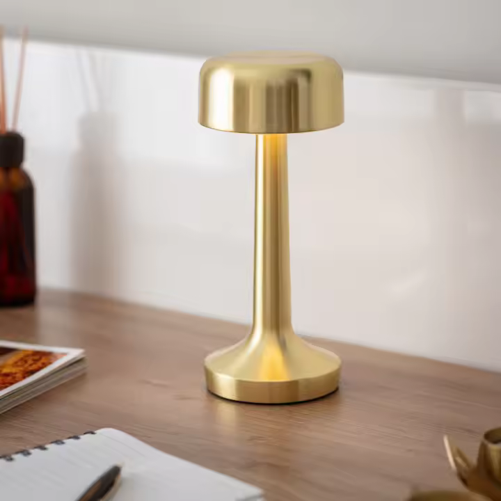 Ledkia Lámpara de Mesa LED Portátil con Batería USB Recargable Ciara Dorado - 1
