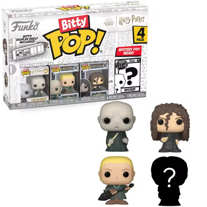 Funko Bitty Pop! Harry Potter - Lord Voldemort, Draco Malfoy, Bellatrix Lestrange y ¿?, 71318 - 1