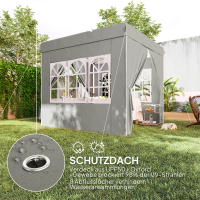 Cenador 2,5x2,5 m, resistente a Agua y al frío pop up plegable con Protección UV 50 +, Tienda plegable de Jardín with 4 bolsos laterales gazebo de Jardín Para camping, gris Claro - details 0