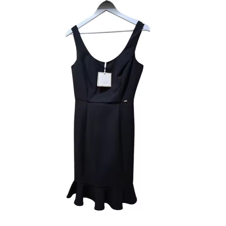 Fracomina vestido para mujer ,color negro ,volante - 1