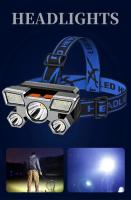 Linterna De Poderoso Haz Frontal LED Recargable Para Minería Lámpara De Cabeza Portátil Para Senderismo Pesca Resistente Al Agua Con Modos De Interruptor High/Middle/Low - details 0