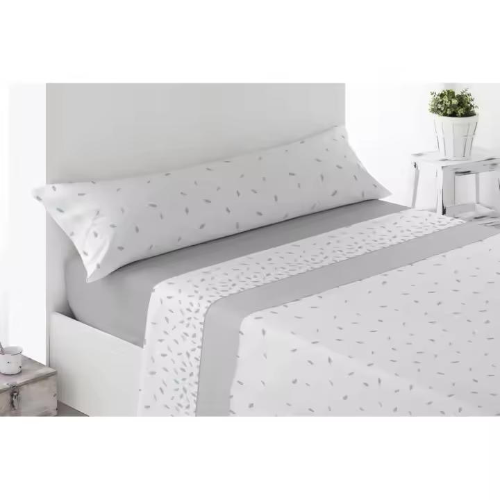 Juego de Sábanas de Tela, Modelo Lanuza, Color Gris, Miracle Home - 1