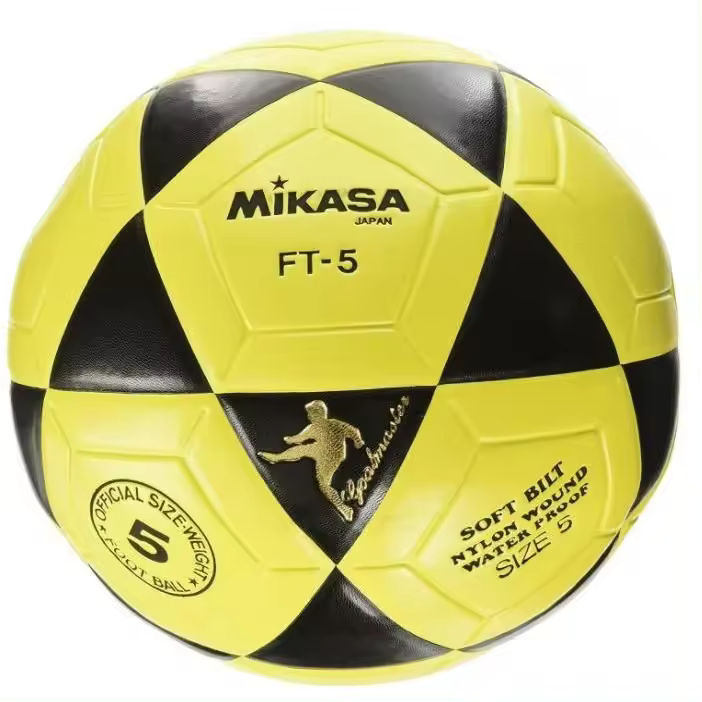 Balón Fútbol 11 Mikasa FT 5 Amarillo - Resistente a la Abrasión - Ideal para Entrenamiento y Competición - 1