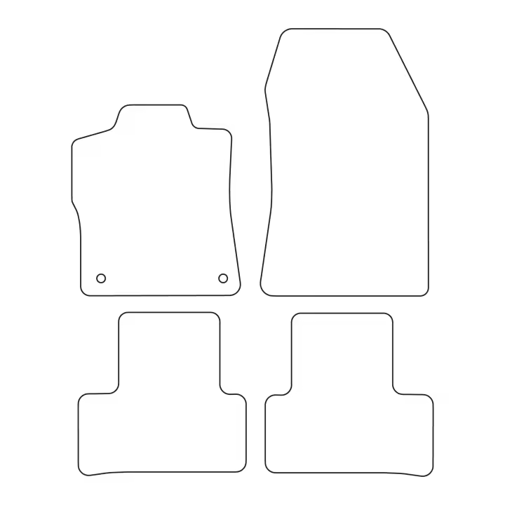 Juego de alfombrillas de terciopelo para Peugeot 308 III Hatchback 2021- - acabado negro - 1