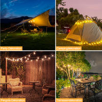 Guirnalda de luces para exteriores de 220 V, 15,2 m/50 pies G40 con 25 LED, guirnalda de luces para exteriores enchufable, impermeable, blanco cálido, 2700 K, adecuada para jardín, terraza, cafetería, fiesta de bodas - details 2