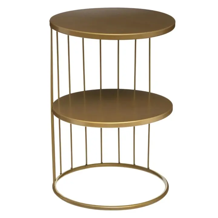 Atmosphera Mesita Decorativa Interior Kobu Golden Table 52cm 2 Niveles - 1
