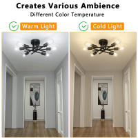 Modern Sputnik Candelabro Lámpara De Techo Semi-Enchufe Con 4/6 Bombillas LED E27 Para Dormitorio Y Sala De Estar Material De Hierro Fuente De Luz LED No Dimmable - details 12