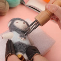 Kit De Agujas De Lana KRABALL Con Mango De Madera Para Tejer DIY Herramienta Para La Fabricación De Muñecas Hechas a Mano - details 1