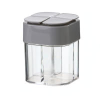 Dispensador De Especias Transparente Con 4 Compartimentos Juego De Pimienta Y Sal Para Camping Y BBQ Con Tapa Incluida - details 1