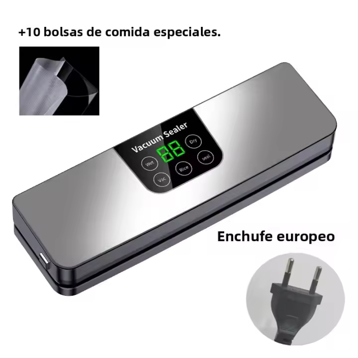 Máquina Selladora De Alimentos Eléctrica Con ExTRACTOR De VACÍO Seco/Húmedo Pantalla Digital Botones Táctiles Desmontaje Para Limpieza - 1