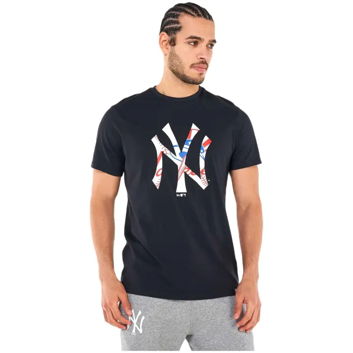 Camiseta de Manga Corta New Era New York Yankees para hombre en color negro - 1