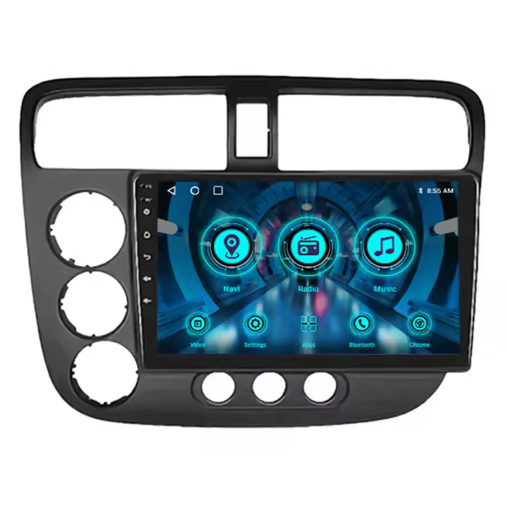 Radio De Coche Multimedia Android 13 9 Pulgadas Para Honda Civic 2002-2005 Doble Din Con Navegación GPS Carplay Y Android Auto Memoria ROM 64G RAM 2G - 1
