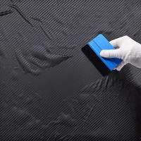 Limpia Ventanas De Coche Con Fibra De Carbono Azul Vinilo Eliminador De Hielo Con Cepillo De Limpieza Y Herramienta De Esmerilado 1/2/4 Piezas - details 3