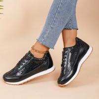 Zapatos Deportivos Casuales Para Mujer Talla Grande Con Encaje Delantero Y Suela Gruesa Zapatos Planos De Bajo Tobillo Unisex - details 2
