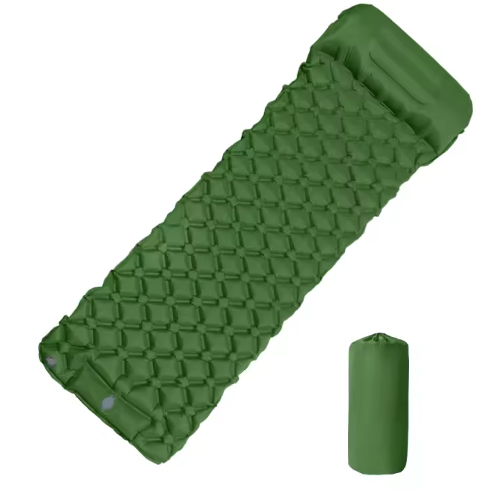 Colchón Inflable Para Acampar Al Aire Libre Con Almohadas Y Bomba De Inflado Integrada Ultraligero Matrícula De Navegación Para Senderismo - 1