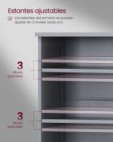 Mueble bajo Lavabo Extra Largo - Con 2 Puertas y Estantes Ajustables, Compartimentos Abiertos, Ideal para Baño, 90x30x60 cm - details 12