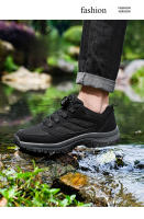 Zapatos De Senderismo Para Hombre Color Sólido Cómodos Antideslizantes Deportivos Ligeros Transpirables Resistentes Al Desgaste Zapatillas De Caminar Al Aire Libre - details 4