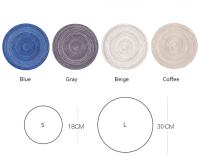 6pcs Tapetes Redondos Para Mesa De Comedor Hechos De Lino Ecológico Antideslizantes Cojines Para Vajilla Y Bebidas Para Cocina - details 0