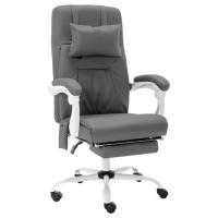 vidaXL Silla de oficina de masaje de cuero sintético en color Marrón/Gris/Antracita | cómodas modernas ergonómicas para comedor cocina salón hogar - details 1
