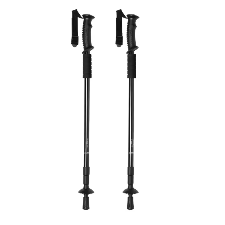 TIENDA EURASIA - Bastones Deportivos Plegables de Aluminio con Amortiguación, Espuma para Descansar Manos y Accesorio para Nieve, Altura Regulable hasta 140 cm, Antishock y Durable - 1