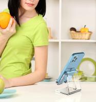 Soporte De Teléfono Móvil De Acrílico Transparente Para Escritorio Compatible Con iPhone 14 13 pro Samsung Soporte De Montaje Para Teléfono Sin Cargador Universal - details 6