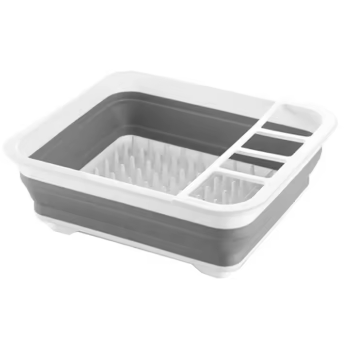 Estante De Secado Plegable Para Cocina Con Almacenamiento Y Drenaje En Plástico Resistente a La Perdida De Agua Para Platos Tazas Y Vajilla Relleno Lavable Para El Hogar - 1