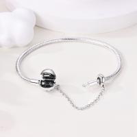 Pulsera De Corazón Rosado En Plata De Ley 925 Con Cadena De Seguridad Estrellada Y Luna Cadena De Serpiente Adecuada Para DIY Joyería Con Encantos Y Cuentas Para Mujer - details 8