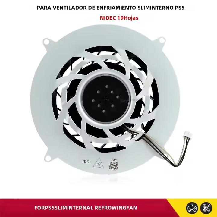 Ventilador De Enfriamiento Interno Para PS5 Slim 19 Hojas Fan G12E12MS1AH-56J14 12V DC1.69A Repuesto Original Para Consola De Sony - 1