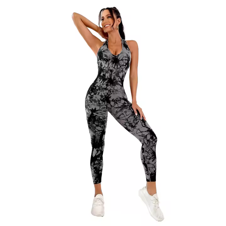 FREES Copes【Nuevas llegadas】Mono de yoga Tie Dye para mujer, leggings de yoga sin costuras - 1