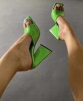 Sandalias De Mujer De Verano Con Bajo Alto Y Cierre Pull on Material De Cuero PU Suela De Goma Estilo Conciso Color Candy - details 11