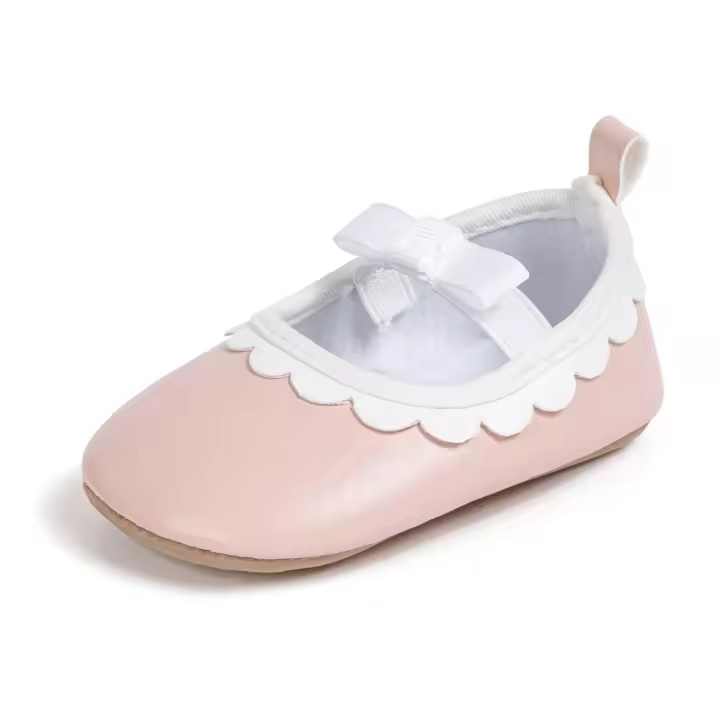 Zapatos De Primera Caminata Para Niñas Meckior Cuero PU Suela De Goma Antideslizante Suave Para Recién Nacidos Y Bebés 0-18M Cierre Elástico Estilo Casual - 1