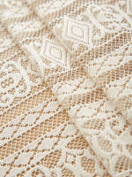 Mantel Rectangular De Lazo Beige Con Estampado De Rayas Y Borlas Colgantes Para Sala De Estar Y Dormitorio Uso En Mesa De Café - details 12