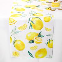 Mantelizador De Verano Con Tema De Limón Decoración Para Fiestas Y Bodas En Estilo Rustico Tamaño Approx 150x10000mm Material Poliéster - details 3