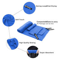Toalla Deportiva De Microfibra 3-pcs Absorbente Y Ligera Para Viajes Playa Senderismo Gimnasio Piscina Camping Secado Rápido - details 2