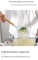 Juego De 12 Piezas De Utensilios De Cocina Ecológicos Con Mango De Madera Y Silicona No Adherente Resistentes Al Calor Espátula Y Cuchara Para Sartén - details 6