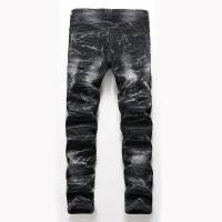 Jean Retro De Buzo Para Hombre Estilo Moderno Con Bolsillo Y Cierre De Cremallera Tejido De Dénim Elástico Slim Straight - details 2