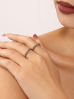 Anillo chapado en oro de 18k con circonita geométrica clásica para mujer, accesorios de joyería impermeables fino de circón colorido de lujo para mujer, anillo de dedo de compromiso Simple chapado en oro de acero inoxidable, regalo de joyería estética - details 0