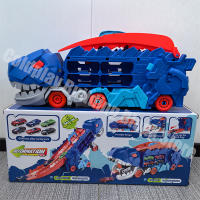 Modelo De Coche Dinosauro Triceratops Desplazable Para Niños Juguete Educativo De Plástico ABS Con Carretera Plegable Y Retroceso - details 3