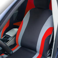 Juego completo de fundas de asiento de coche de tela de poliéster, estilo deportivo, Protector de asiento de coche Universal, se adapta a la mayoría de los coches SUV - details 16
