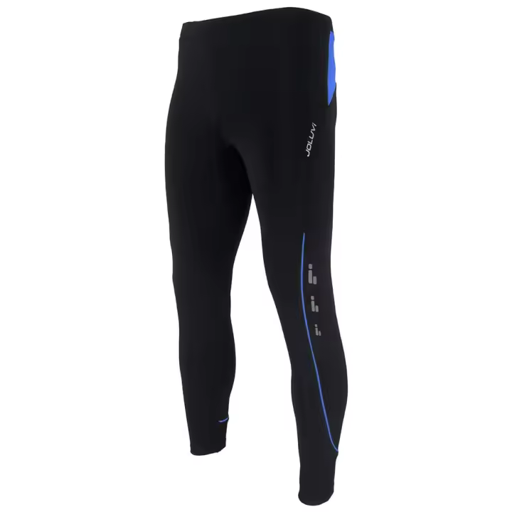 Pantalón Joluvi 235519001021 en negro y azul royal, talla XXL unisex, con ajuste flexible y diseño transpirable, perfecto para entrenamientos deportivos. - 1