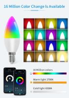 Bulbo LED Inteligente WiFi Cozylife E14 RGB 5/7/9W Luz De Vela Control Remoto APP Alexa Google Assistant Iluminación Interior - details 1