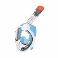 Máscara de snorkel antivaho de un solo tubo, completamente seca, con tres tesoros, gafas de natación de silicona de cara completa, máscara de buceo para adultos - details 22